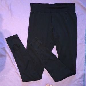 Nike exercise workout leggings with foot holes